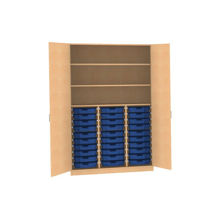 Materialschrank Holz Buche Dekor für Kindergarten Kita für 30 CS1 Boxen oder 15 CS Boxen