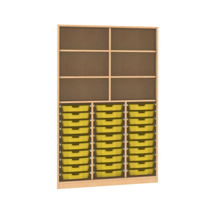 Materialschrank Holz Buche Dekor für Kindergarten Kita für 30 CS1 Boxen oder 15 CS Boxen