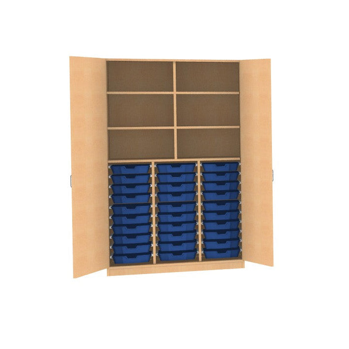 Materialschrank Holz Buche Dekor für Kindergarten Kita für 30 CS1 Boxen oder 15 CS Boxen