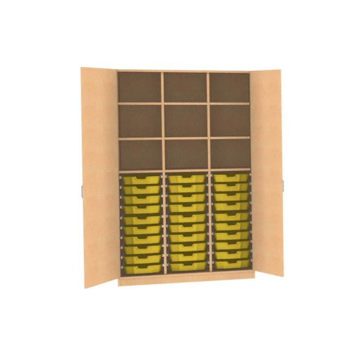 Materialschrank Holz Buche Dekor für Kindergarten Kita für 30 CS1 Boxen oder 15 CS Boxen