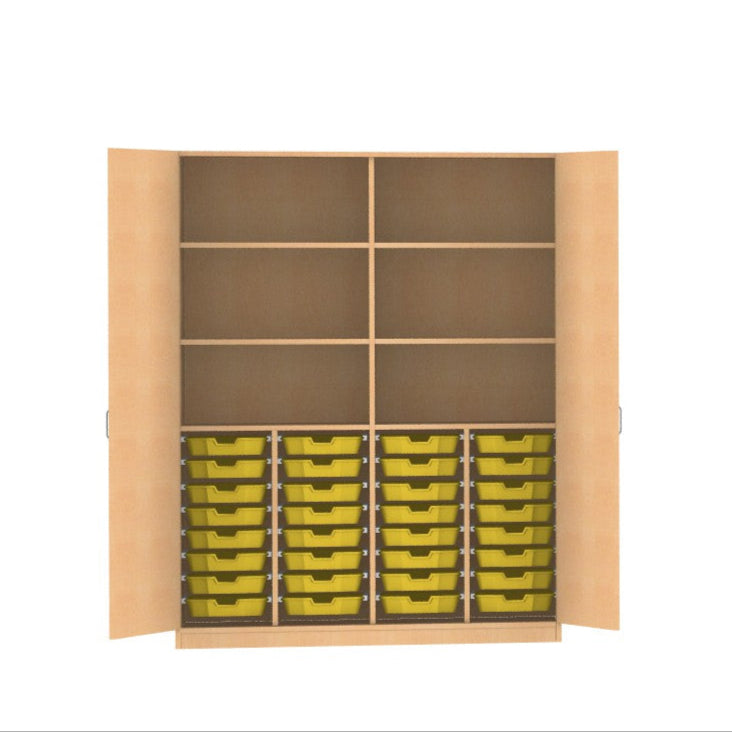 Materialschrank aus Holz Buche Hell für Kindergarten Kita für 32 CS1 Boxen oder 16 CS2 Boxen