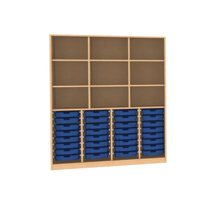 Materialschrank aus Holz Buche Hell für Kindergarten Kita für 32 CS1 Boxen oder 16 CS2 Boxen