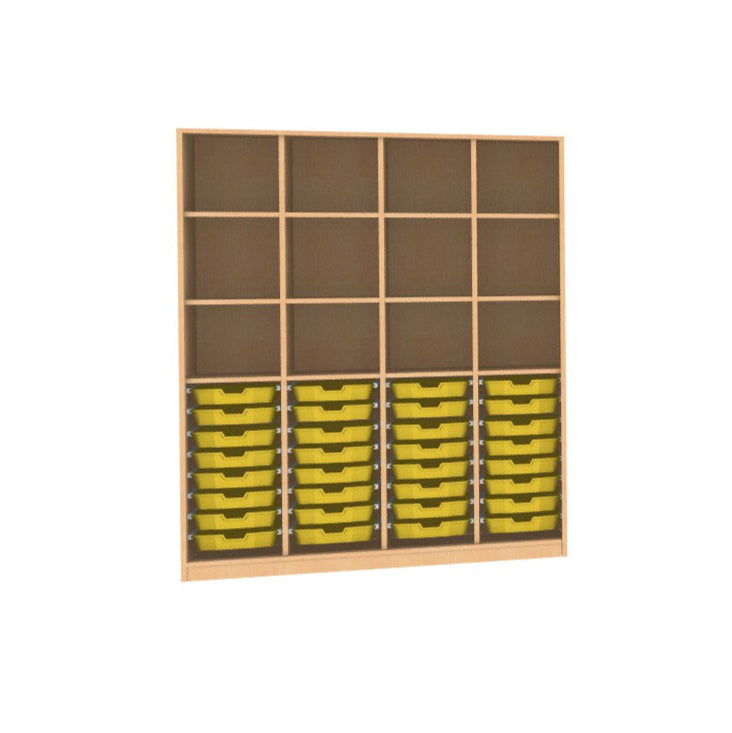Materialschrank aus Holz Buche Hell für Kindergarten Kita für 32 CS1 Boxen oder 16 CS2 Boxen