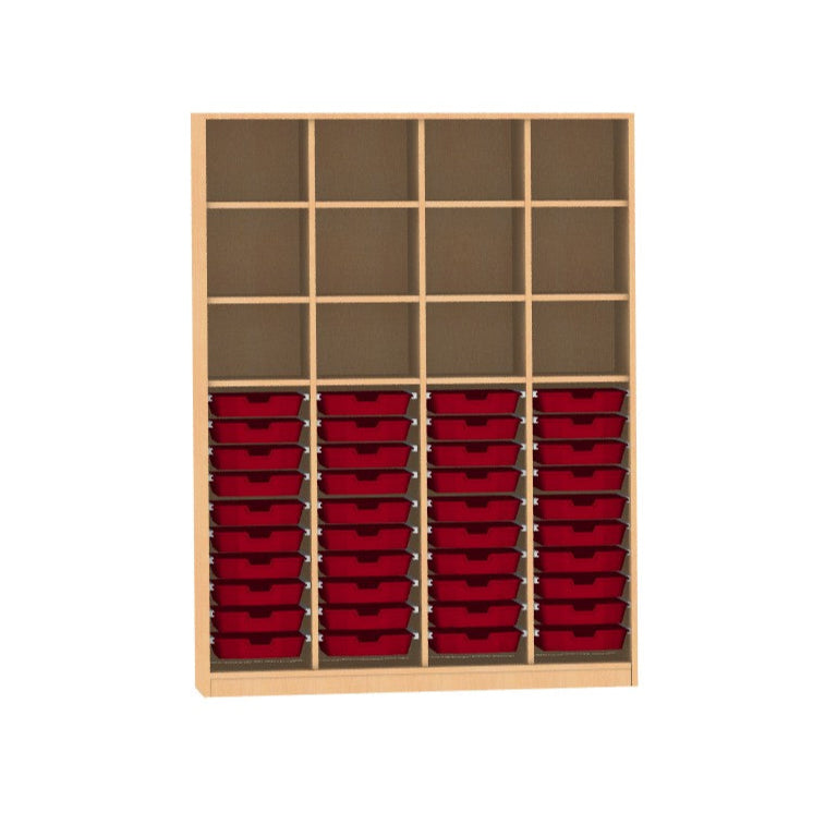 Kindergarten Möbel Materialschrank Holz Buche Dekor mit oder ohne Türen für 40 CS1 oder 20 CS2 Boxen