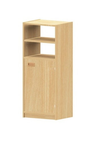 Kita Möbel Hochschrank Holz Buche Dekor Höhe 52cm mit offenem Regalteil oben und Varianten Tür  Materialkästen Schubfächer