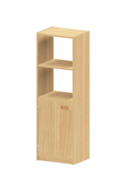Kita Möbel Hochschrank Holz Buche Dekor Höhe 52cm mit offenem Regalteil oben und Varianten Tür  Materialkästen Schubfächer
