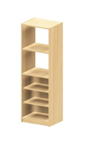 Kita Möbel Hochschrank Holz Buche Dekor Höhe 52cm mit offenem Regalteil oben und Varianten Tür  Materialkästen Schubfächer