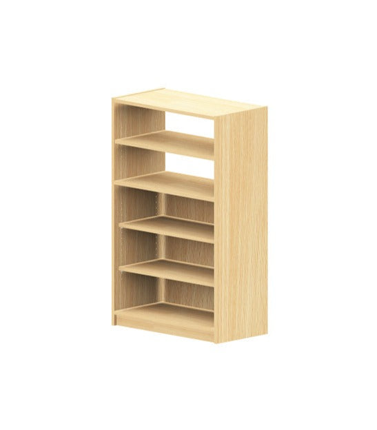 Kita Möbel Hochschrank Holz Buche Dekor mit offenem Regalteil oben und Varianten Doppeltür Materialkästen Schubfächer