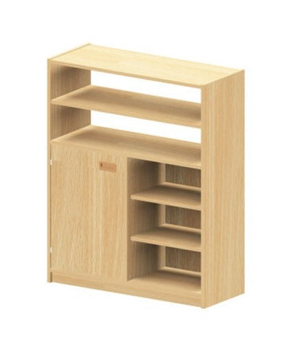 Kita Möbel Hochschrank aus Holz Buche Hell mit Regalteil und verschiedenen Ausführungen