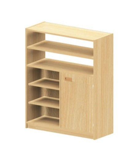 Kita Möbel Hochschrank aus Holz Buche Hell mit Regalteil und verschiedenen Ausführungen