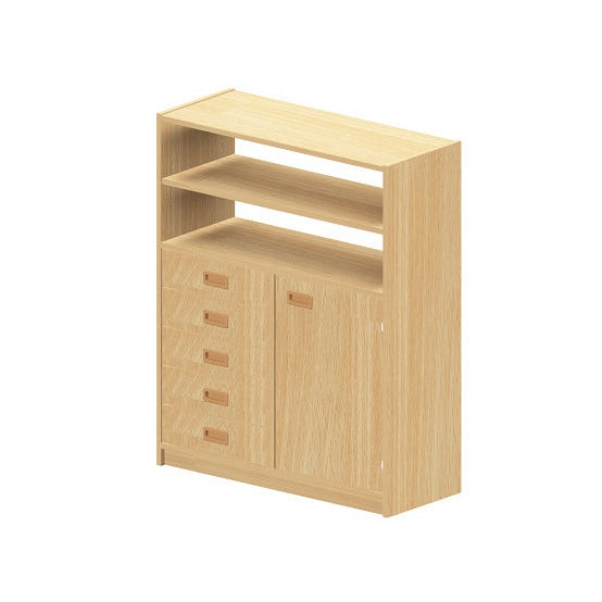 Kita Möbel Hochschrank aus Holz Buche Hell mit Regalteil und verschiedenen Ausführungen
