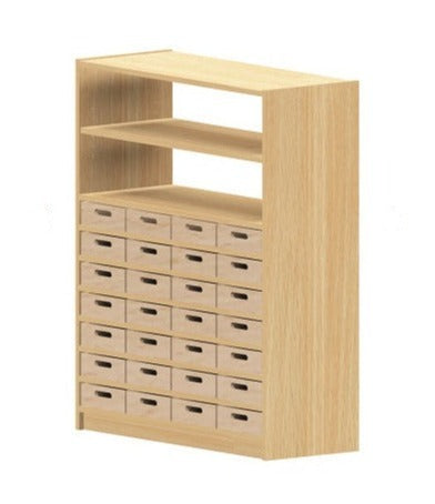 Kita Möbel Hochschrank aus Holz Buche Hell mit Regalteil und verschiedenen Ausführungen