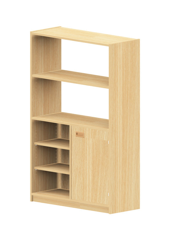 Kita Möbel Hochschrank aus Holz Buche Hell mit Regalteil und verschiedenen Ausführungen