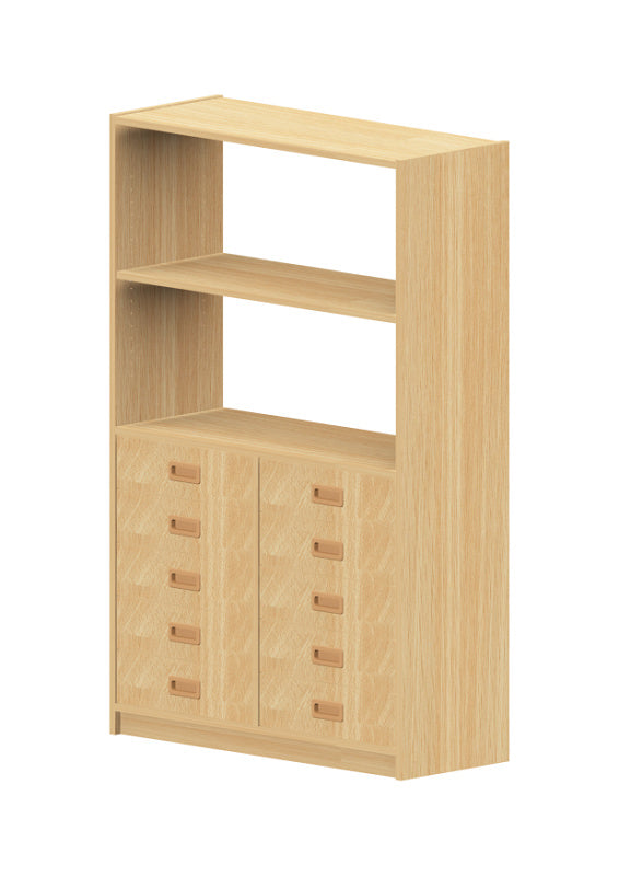 Kita Möbel Hochschrank aus Holz Buche Hell mit Regalteil und verschiedenen Ausführungen