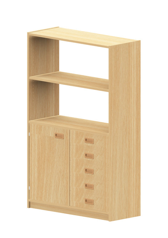 Kita Möbel Hochschrank aus Holz Buche Hell mit Regalteil und verschiedenen Ausführungen