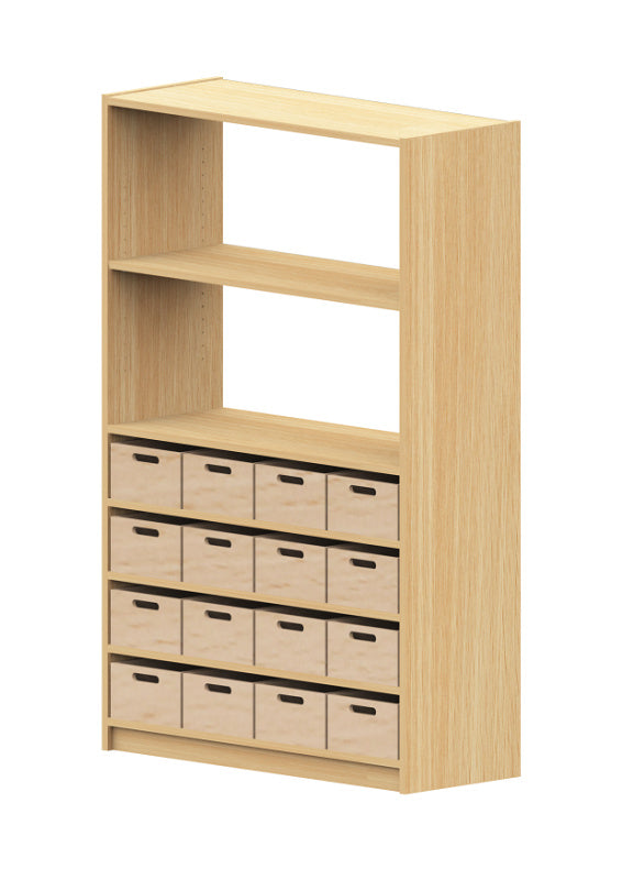Kita Möbel Hochschrank aus Holz Buche Hell mit Regalteil und verschiedenen Ausführungen