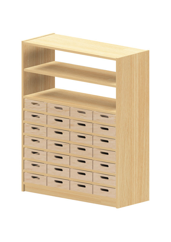 Kita Möbel Hochschrank aus Holz Buche Hell mit Regalteil und verschiedenen Ausführungen