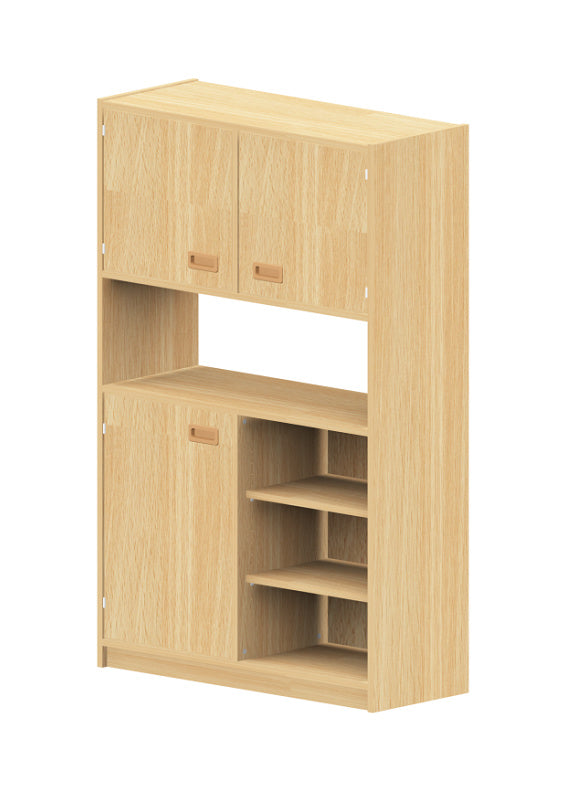 Kita Möbel Hochschrank Holz Buche Dekor Doppeltuer Einlegeboeden
