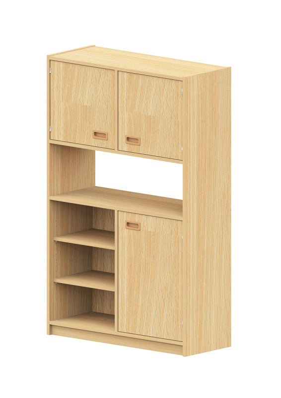 Kita Möbel Hochschrank Holz Buche Dekor Hell 1 Doppeltuer 2 Einlegeboeden
