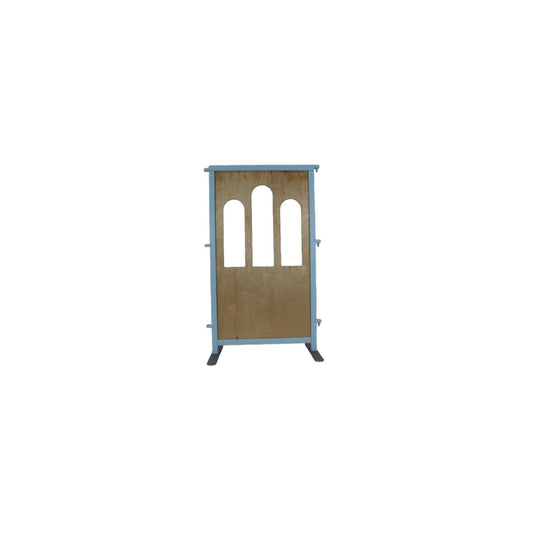 Maxi-Raumteiler Holzwand mit 3 Fenstern